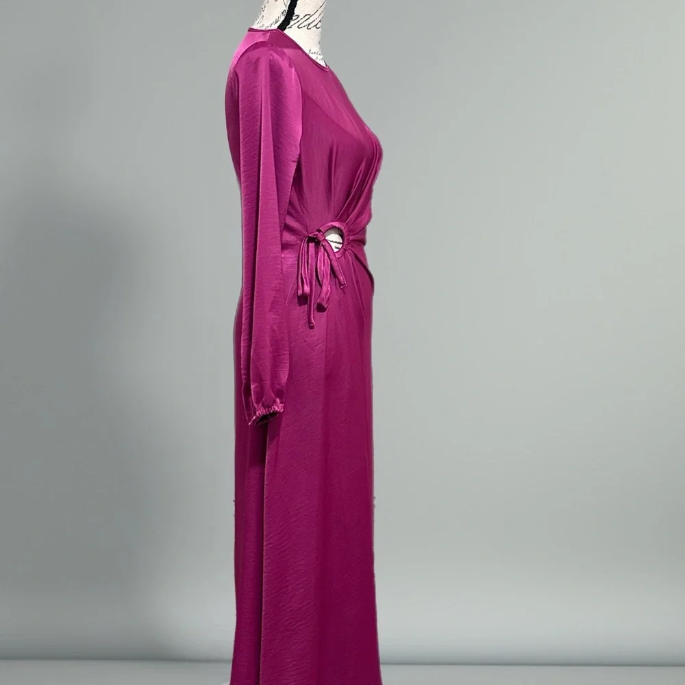 House of Harlow Magenta Long Sleeve Stain Dress Sz XS NWT - Picture 4 of 8